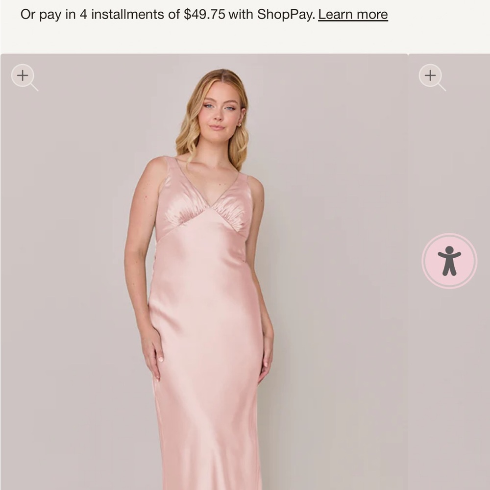 Revelry Audrey Satin Dress Blush